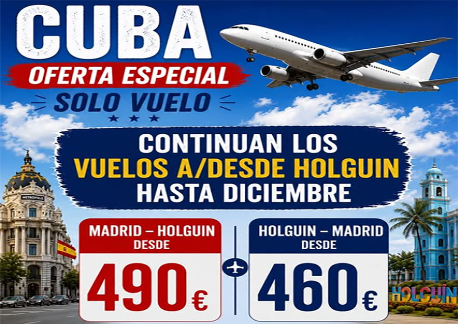 Oferta vuelo directo a Holguín